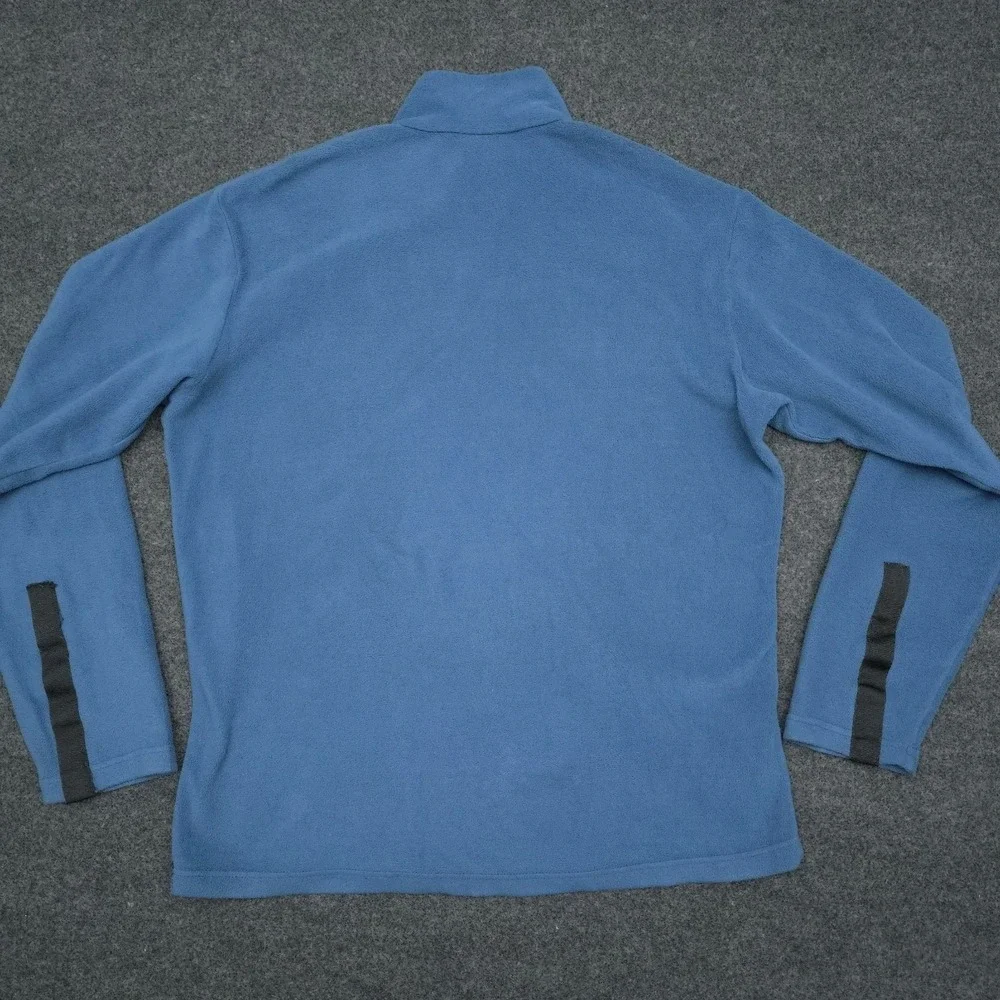 Patagonia‎ Mens Medium Blue Synchilla Fleece Sweater Outdoor Quarter Zip *Flaw*